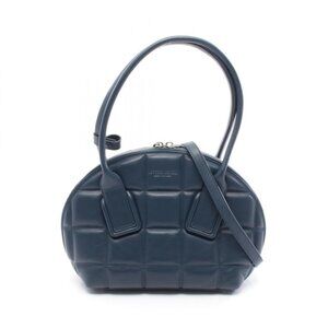 Bottega Veneta Handbag the Swoop Navy Leather 2-Way